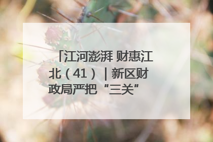 江河澎湃 财惠江北（41）｜新区财政局严把“三关” 绘就“良田美景”